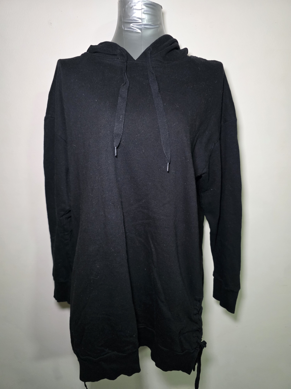 Women's Black Longline Hooded Sweatshirt